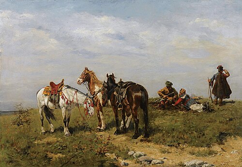 Resting cossaks, 1882, Bohdan Kleczyński