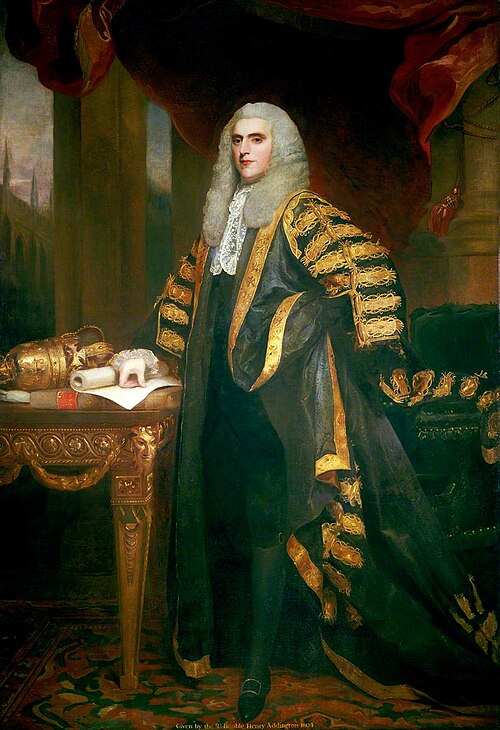 1st Viscount Sidmouth (1757–1844), Speaker (copy after John Singleton Copley), 1797, Thomas Phillips