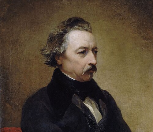 Portret van Ary Scheffer op (ongeveer) 50-jarige leeftijd, , Thomas Phillips