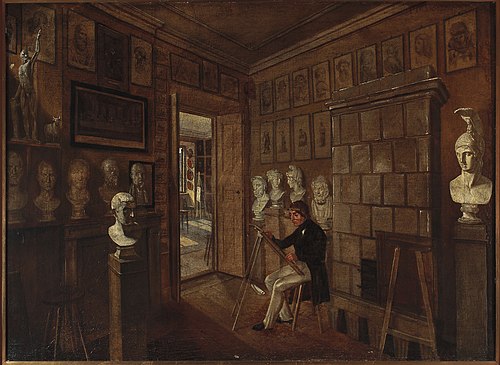 Painter in the studio, 1850, Aleksander Kokular
