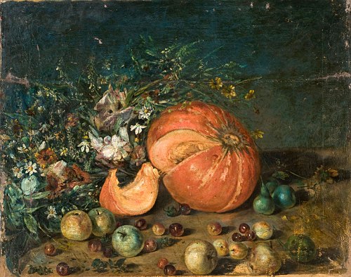 Still life (pumpkins and fruit), 1850, Martín Boneo