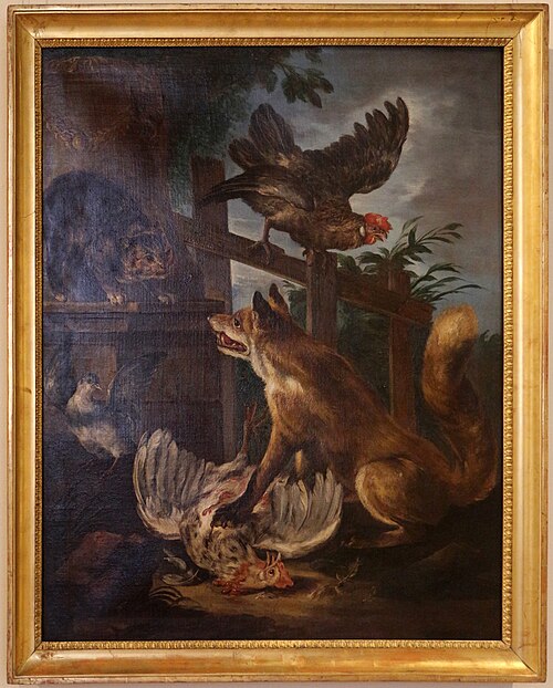 volpe e gatto tra volatili, , Angelo Maria Crivelli