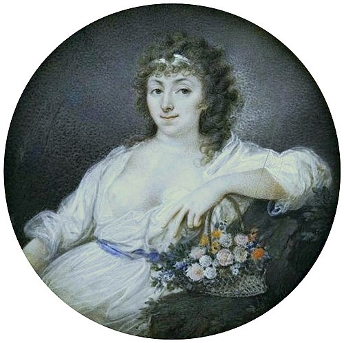 Miniature of Countess Pociej as Flora., 1797, Józef Kosiński