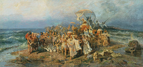 Crossing the Red Sea, 1890, Wilhelm Kotarbiński