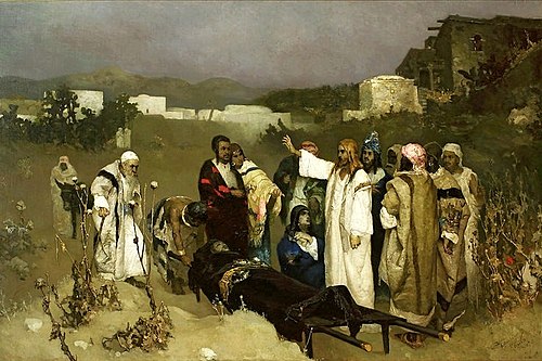 The Resurrection of the son of the widow of Nain, 1879, Wilhelm Kotarbiński