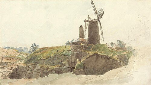 Landscape with Windmill, , Thomas Creswick