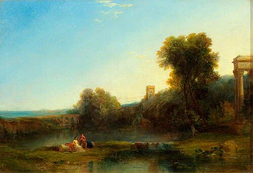 A Landscape with Classical Ruins, 1830, Thomas Creswick