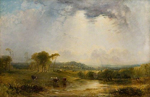 Landscape with Harrow in the Distance, , Thomas Creswick