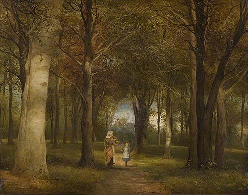 Figures in a Wood, 1850, Thomas Creswick