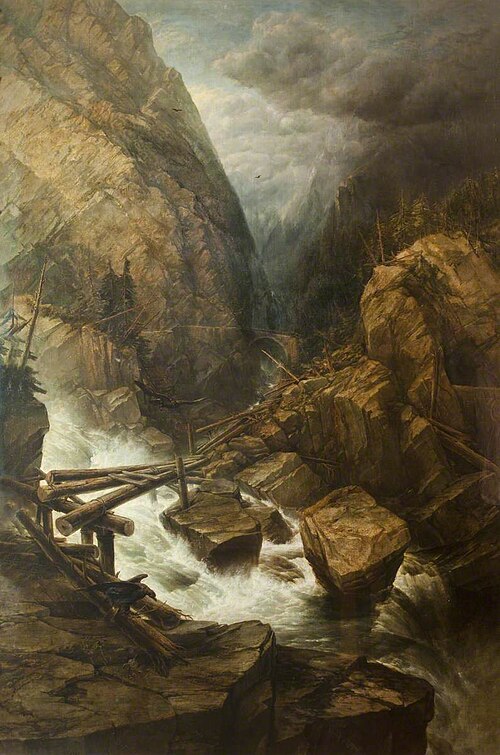 The Devil's Bridge on the St Gothard Pass, 1854, Thomas Creswick
