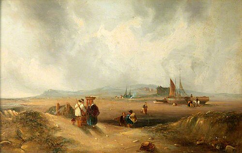 Coast Scene with Figures, , Thomas Creswick