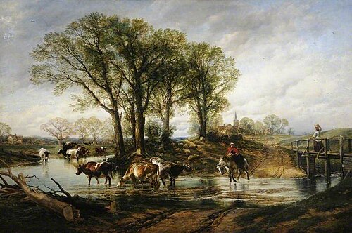 Landscape with Cattle, , Thomas Creswick