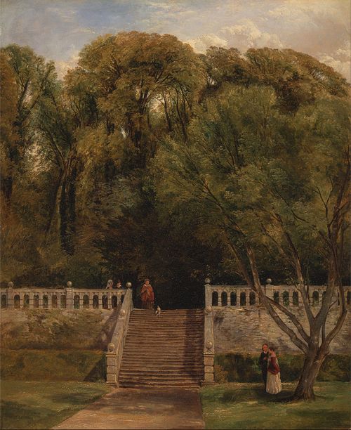 On the Terrace at Haddon Hall, Derbyshire, 1840, Thomas Creswick