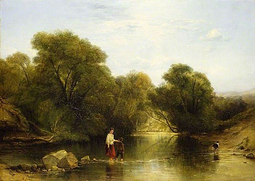 Crossing the stream (1849), 1849, Thomas Creswick