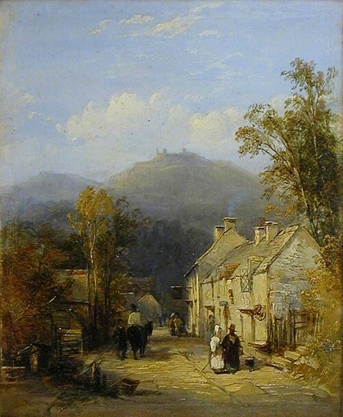 Street Scene, Llangollen, Wales, 1849, Thomas Creswick