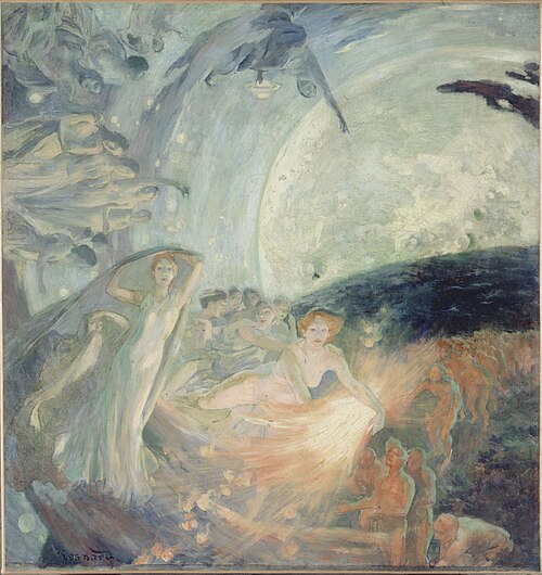 Esquisse pour l'Hôtel de Ville de Paris : La Vérité entraînant les Sciences à sa suite répand sa lum, 1890, Albert Besnard