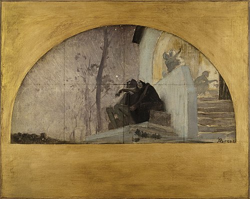 Esquisse pour la salle des mariages de la mairie du 1er : L'Hiver, ou Le Soir de la vie, 1886, Albert Besnard