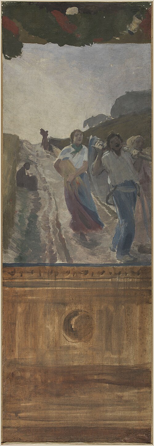 Esquisse pour la mairie du 4ème : Le retour des champs, 1884, Albert Besnard