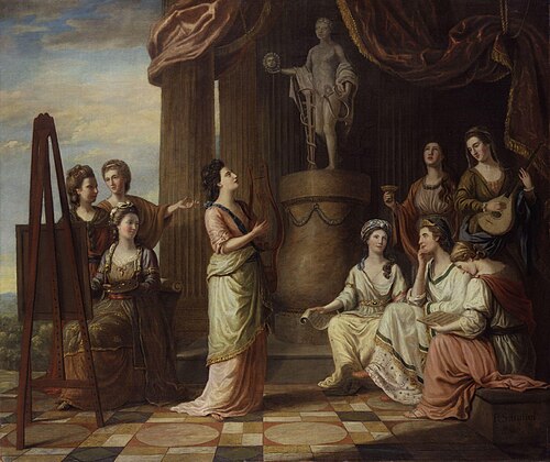 Portraits in the Characters of the Muses in the Temple of Apollo, 1778, Richard Samuel