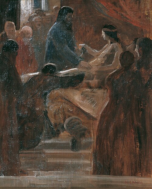 Auferweckung der Tochter des Jaïrus, 1900, Hubert Landa