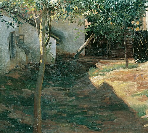 Im Zwetschkengarten (Waldviertel), 1910, Hubert Landa
