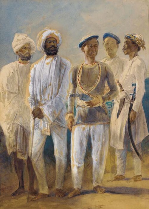 Five Sikhs and Gurkhas, 1857, Egron Seliff Lundgren