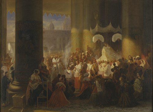 Procession at the Feast of Corpus Christi in Rome, 1847, Egron Seliff Lundgren
