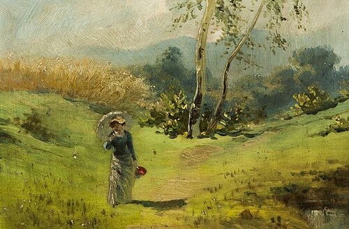 Dame mit Sonnenschirm, 1884, Adolf Liebscher