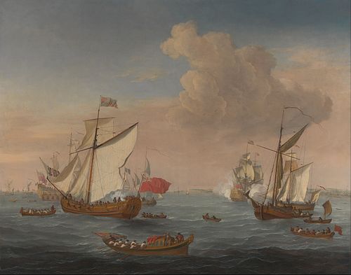 Ships in the Thames Estuary near Sheerne, 1707, Isaac Sailmaker