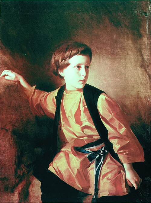 Boy in orange shirt, 1890, Ivan Makarov