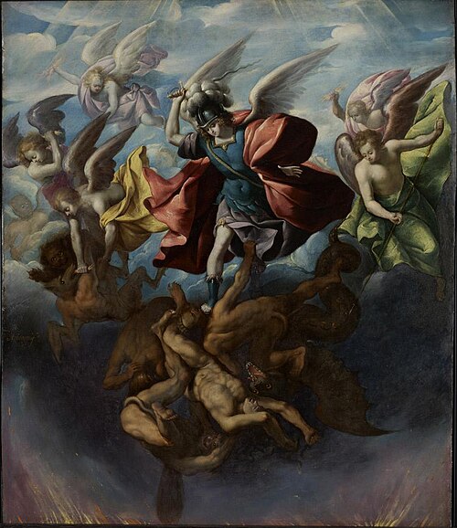 Saint Michael Striking Down the Rebellious Angels, 1651, Sebastián López de Arteaga