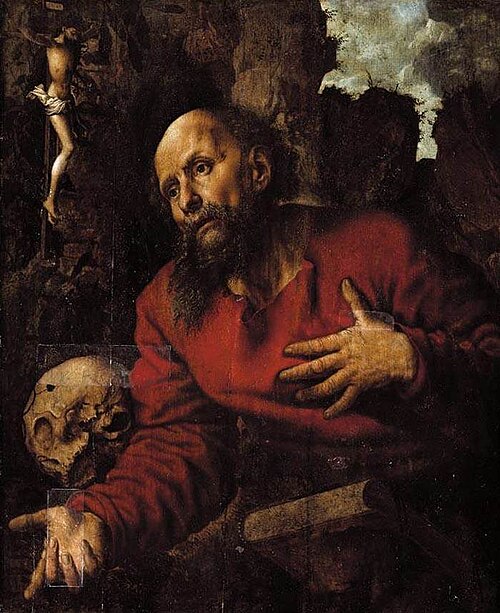 De boetvaardige H. Hieronymus in de wildernis, 1548, Jan Sanders van Hemessen
