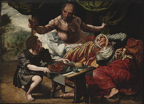 Isaac Blessing Jacob, 1550, Jan Sanders van Hemessen