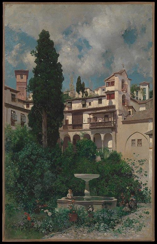 A Spanish Garden, 1880, Martín Rico