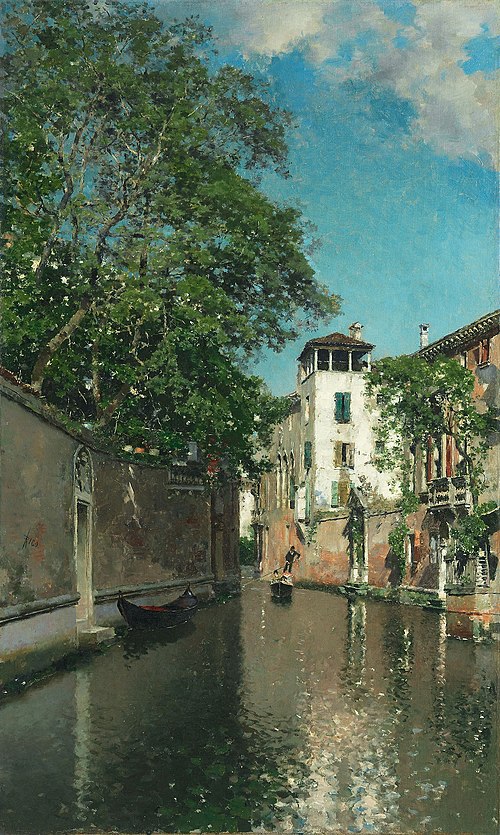 Canal in Venice, 1884, Martín Rico