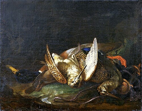 Still life with woodcocks., 1650, Martino Altomonte