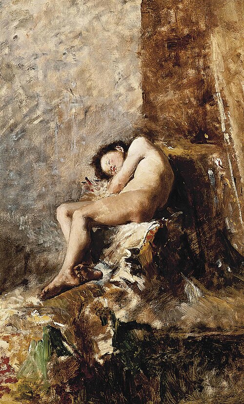 Sleeping beauty, 1869, Joaquín Agrasot