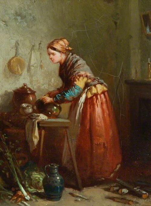 Woman Scouring Pots, 1860, Pierre-Joseph Dedreux-Dorcy