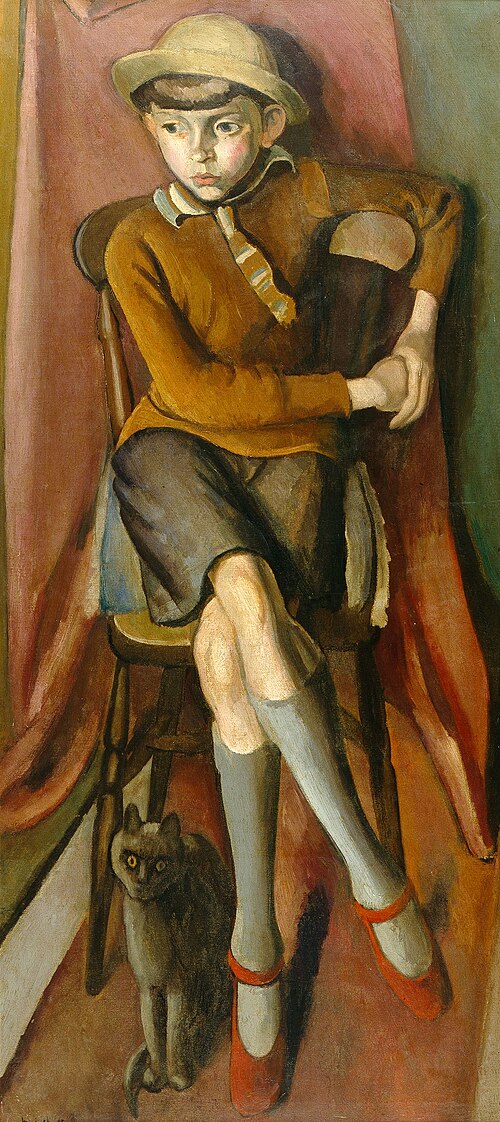 Boy with a Cat, 1925, Bernard Meninsky