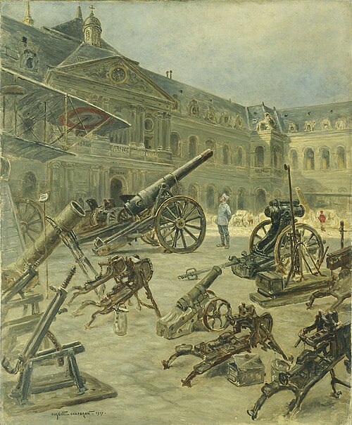 Trophées de guerre dans la cour des Invalides, en 1917, 1917, Eugène Chaperon