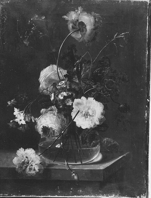 Blumenstillleben (Rosen in einer gläsernen Vase), 1786, Johann Baptist Drechsler