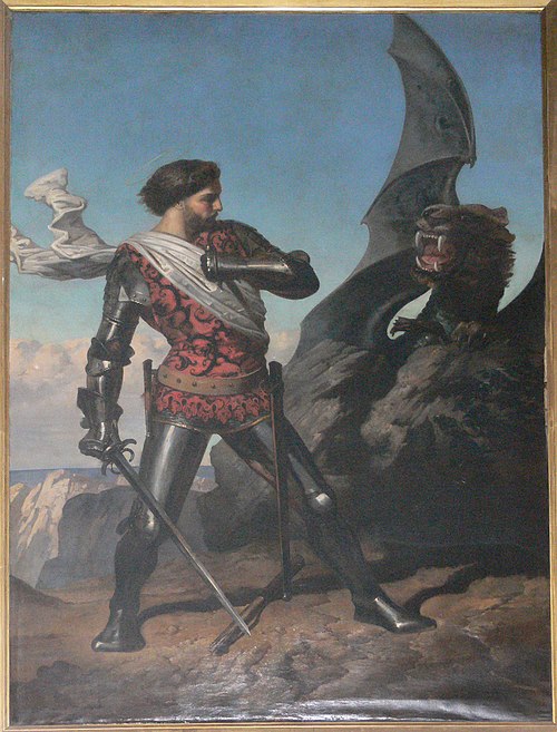 Saint George slaying the dragon, 1851, Olivier Pichat