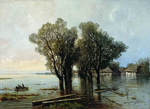 Flood in the Village, 1872, Arseny Meshchersky
