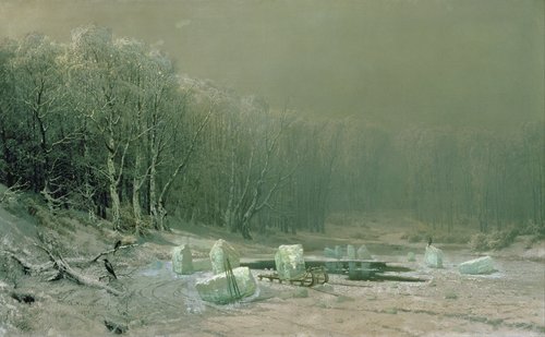 Winter, the Laying Off of Ice, 1878, Arseny Meshchersky