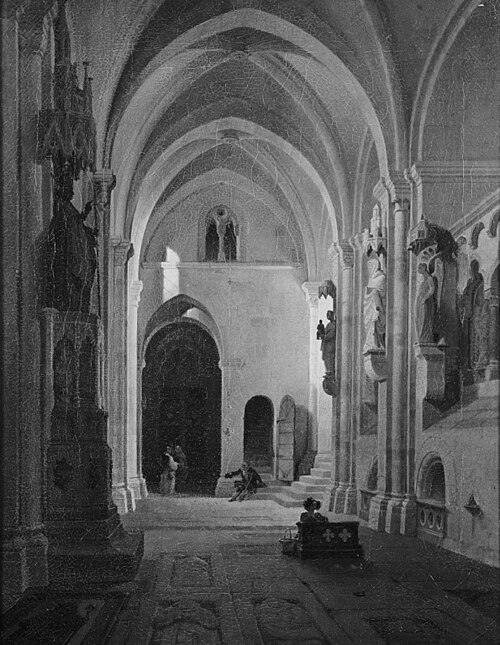 Interior of the Cathedral at Bamberg, 1843, Max Albert Hauschild