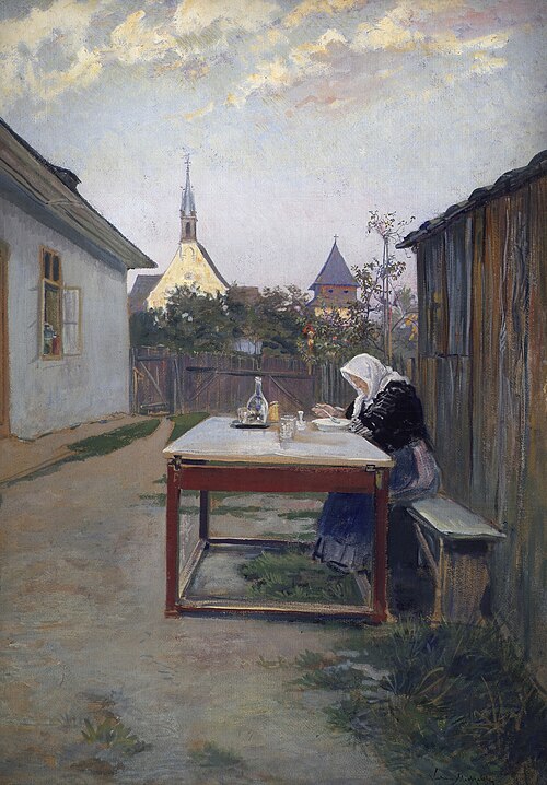 Meine Mutter (Abendmahlzeit), 1910, Ludwig Michalek