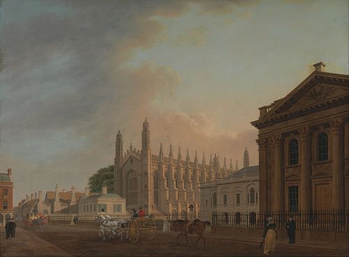 King's Parade, Cambridge, 1798, Thomas Malton