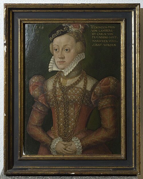 Bildnis der Benigna von Lamberg, 1569, Hans Schöpfer (II)