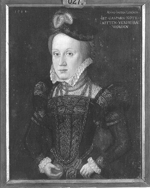 Bildnis der Anna Jacoba Lösch, vermählte Nothafft, 1568, Hans Schöpfer (II)