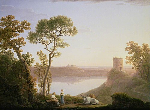 Lake Albano with Castel Gandolfo, 1787, Jacob More